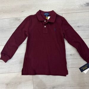Polo Long Sleeve Burgundy Shirt boys 6T